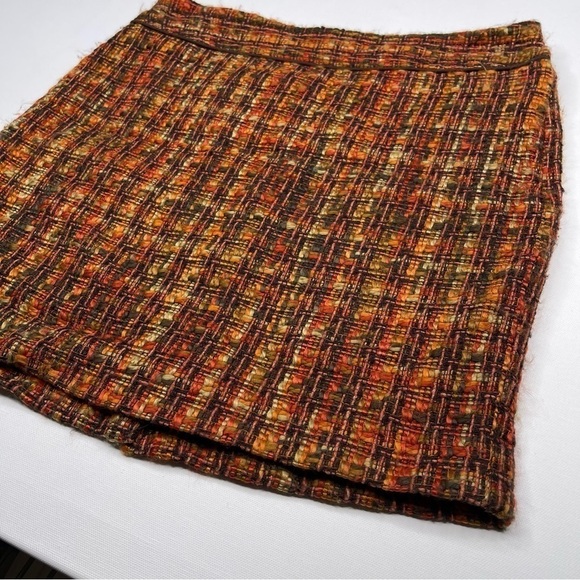 Outback Red Skirt Tweed Orange Plaid Schoolgirl Library Academia Fall Office - Picture 2 of 12